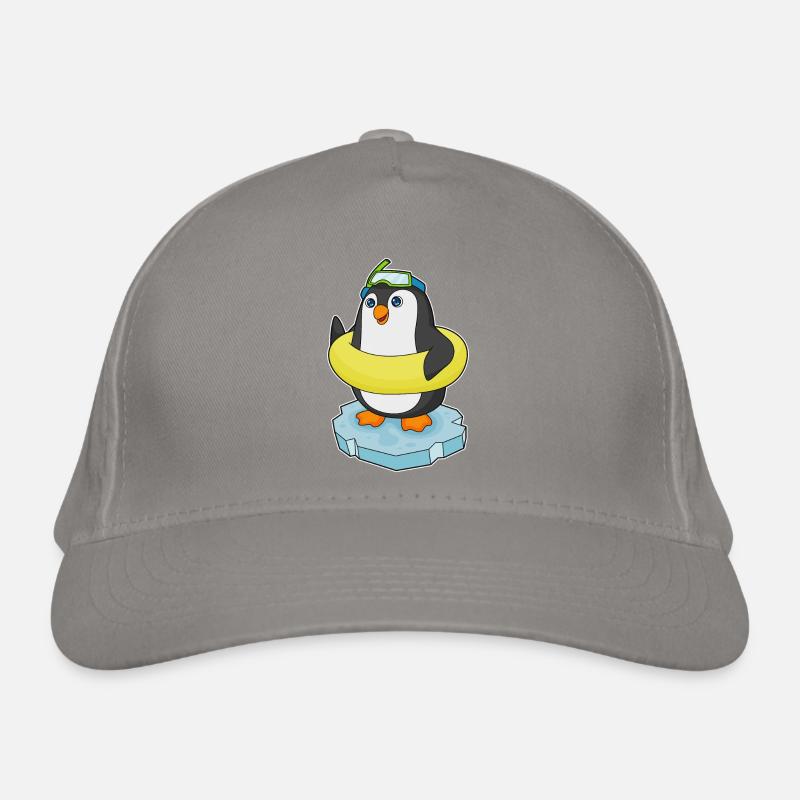 Pinguin Eisscholle Schwimmen Rettungsring Bio-Baseballkappe