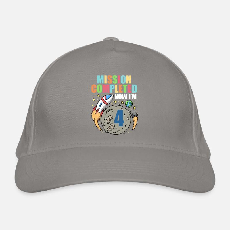 Space Birthday 4 Astronaut Planets Rocket Ship Organic Baseball Cap