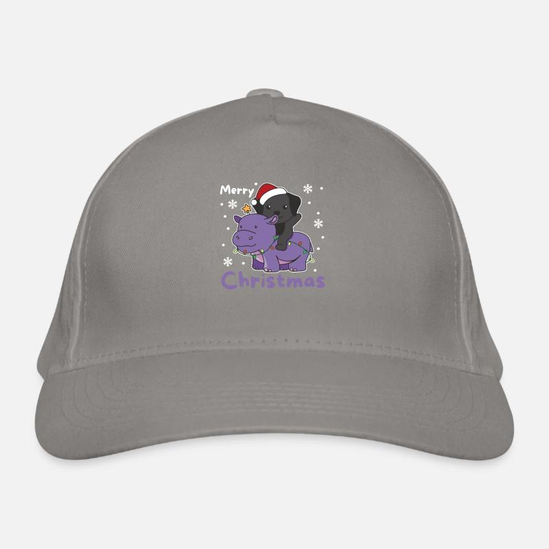 Noël Hippopotame Labrador Joyeux chiens de Noël Casquette classique bio