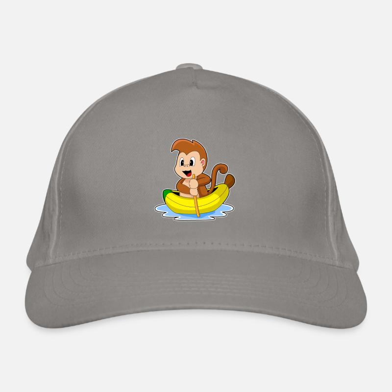 Affe Banane Boot Bio-Baseballkappe