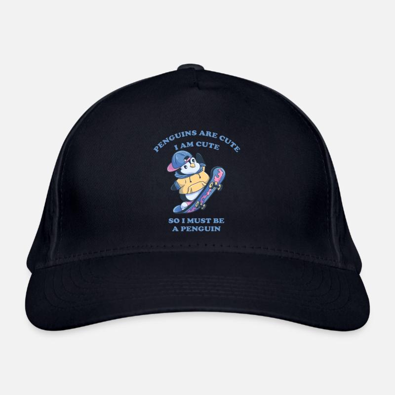 Skater Pinguin cool Skateboard Junge Bio-Baseballkappe