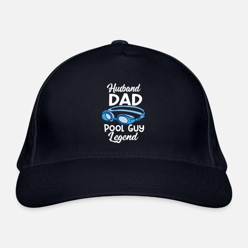 Husband Dad Pool Guy Legend Schwimmen Schwimmer - Bio-Baseballkappe - Navy
