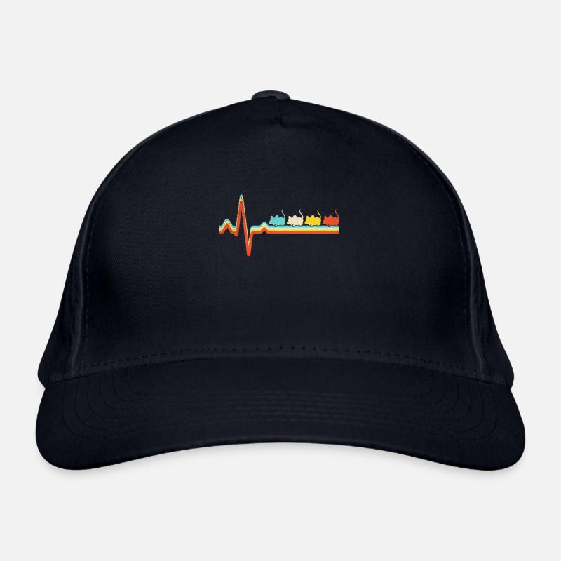 Mouse Retro Heartbeat Organic Baseball Cap