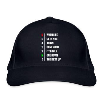 When Life Gets You Down Remember It's Only One Dow - Bio-Baseballkappe - Navy - Vorne