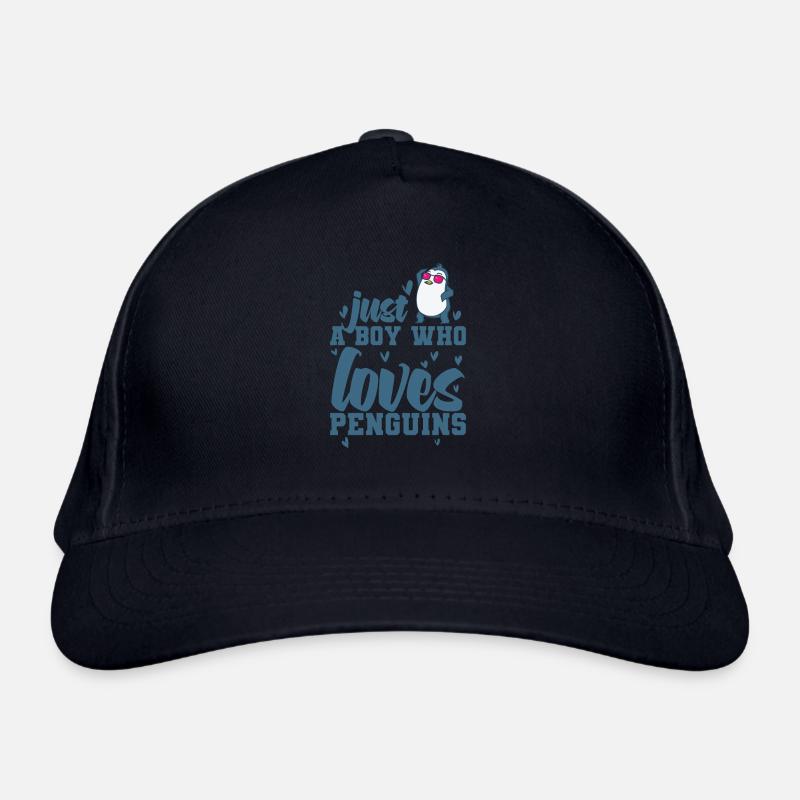 Just a Boy who loves Penguins Vogel Bio-Baseballkappe