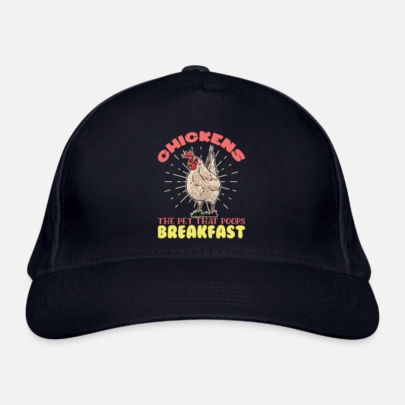 Poulets L’animal qui fait caca Poulets Coq Poulet fermier Casquette classique bio