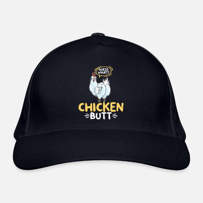 Guess What Chicken Butt Hühner Hahn Bauer Huhn Bio-Baseballkappe