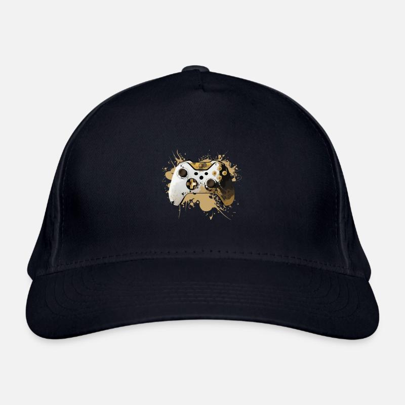 Golden Premium Gaming Controller Splash Art Organic Baseball Cap
