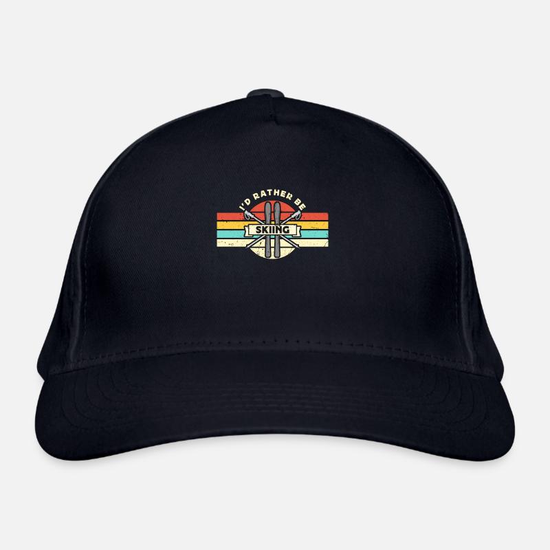 Cross Country Skiing I'd Rather Be Retro Ski Race Organic Baseball Cap
