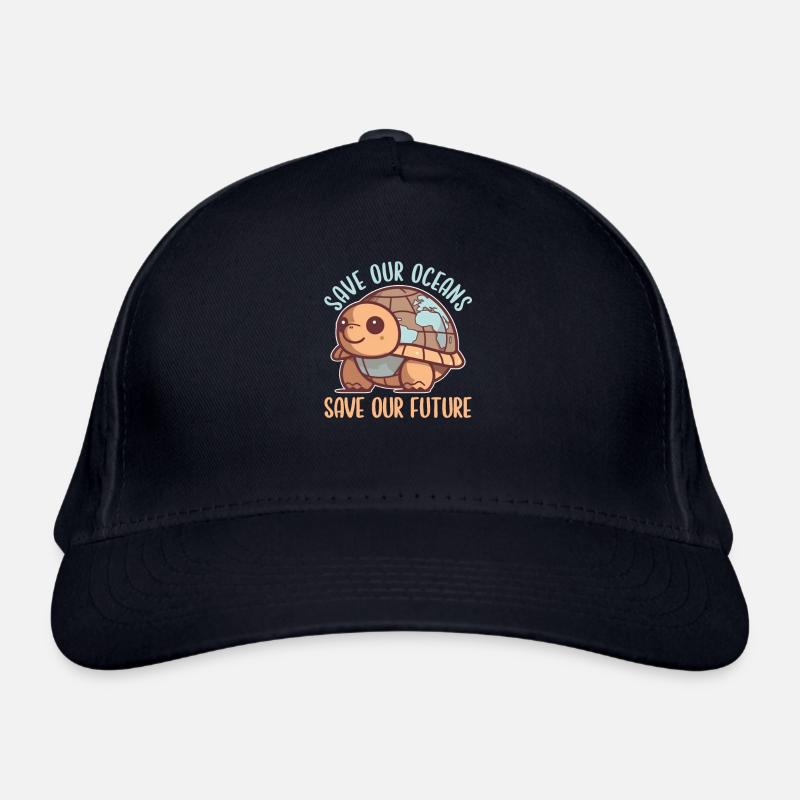 Turtle Earth save our oceans save our future Organic Baseball Cap