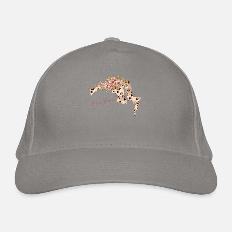 Maryland Leopard Pattern Map Leo Organic Baseball Cap