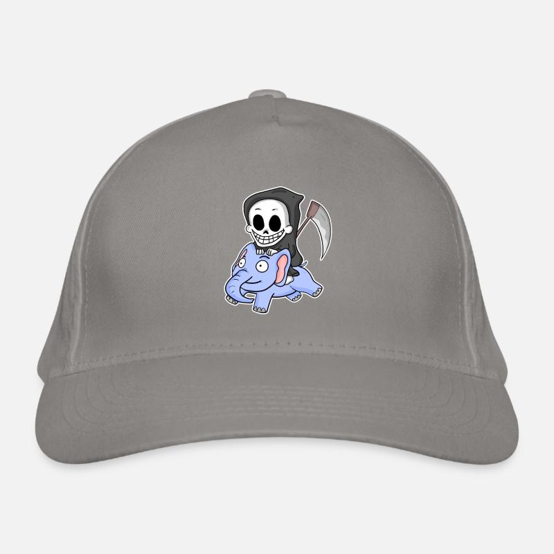 Grim Reaper Elephant Organic Baseball Cap