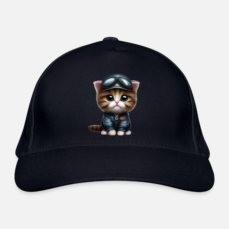 Aviator Cat Pilot Cat Organic Baseball Cap