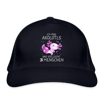 Axolotl Schwanzlurch Axolotls - Bio-Baseballkappe - Navy - Vorne