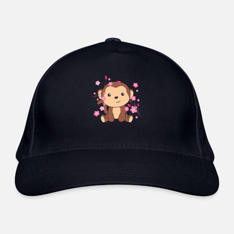 Monkey cute animals for kids kawaii Organic Baseball Cap