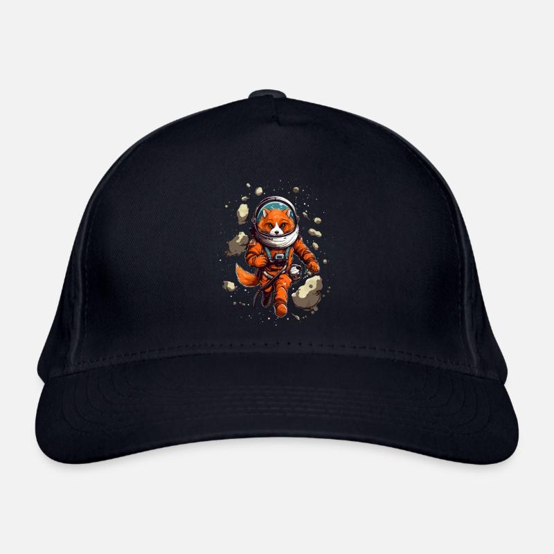 Renard de dessin animé mignon en astronaute avec une combinaison spatiale Casquette classique bio