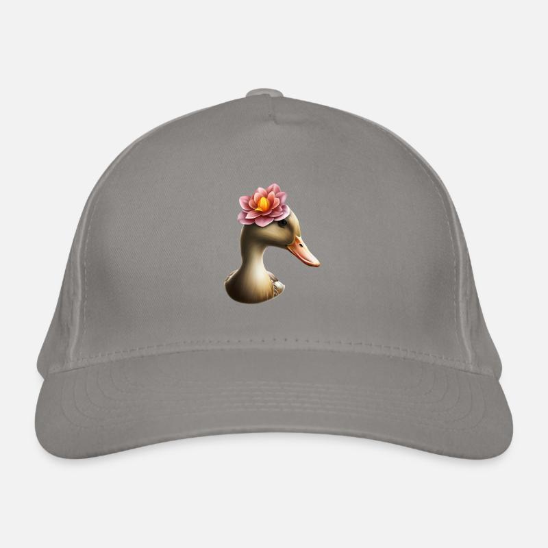 Canard avec chapeau de fleurs Casquette classique bio