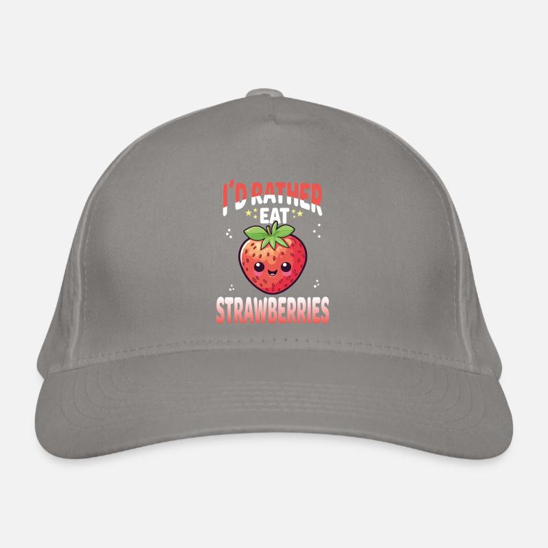 Strawberries Kawaii Organic Baseball Cap