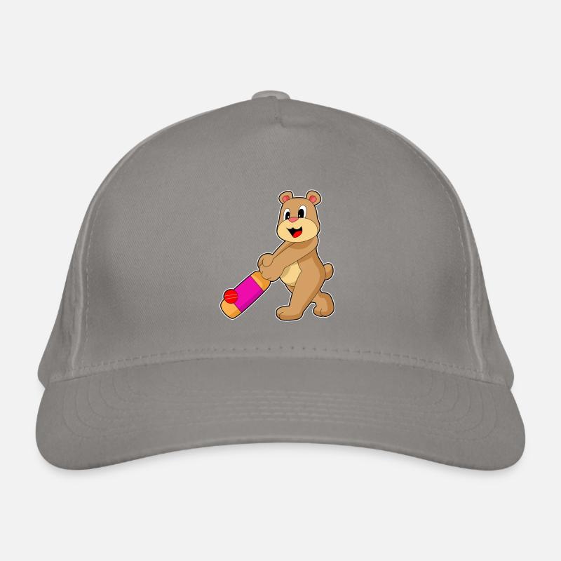 Ours Cricket Battes de cricket Casquette classique bio