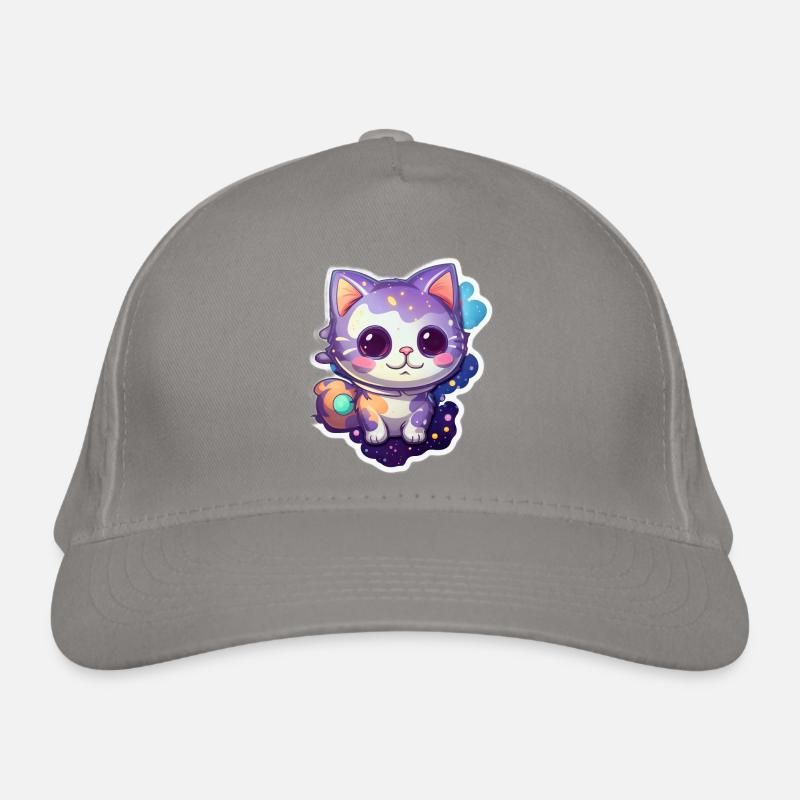 cute cartoonish kitty floating in space Bio-Baseballkappe