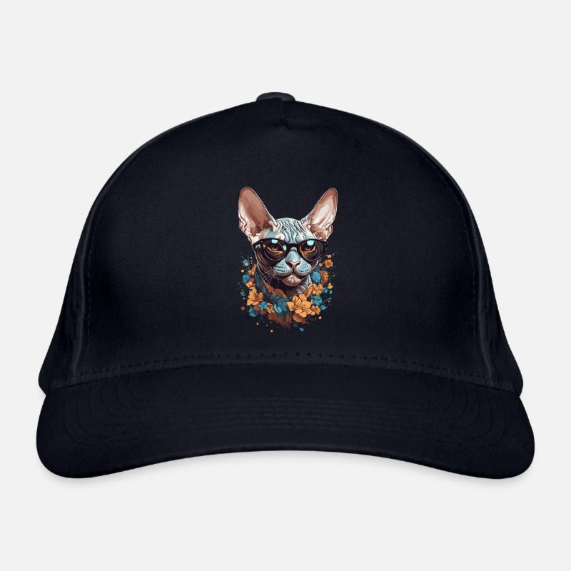 Stylish Sphinx Cat Design for Cat Love Organic Baseball Cap