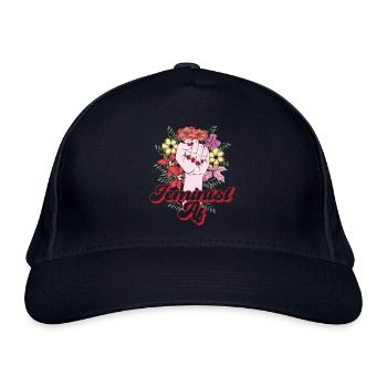 Feminist Flower Floral Feminist Af - Bio-Baseballkappe - Navy - Vorne