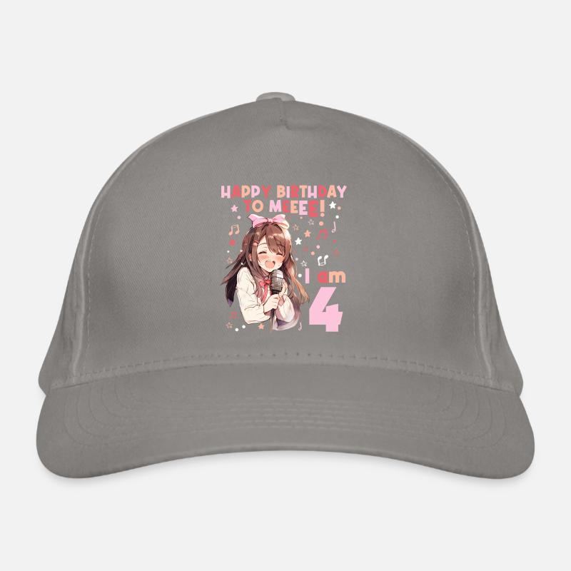 Anime Mandga K-Pop KPop Mädchen 4. Geburtstag Bio-Baseballkappe