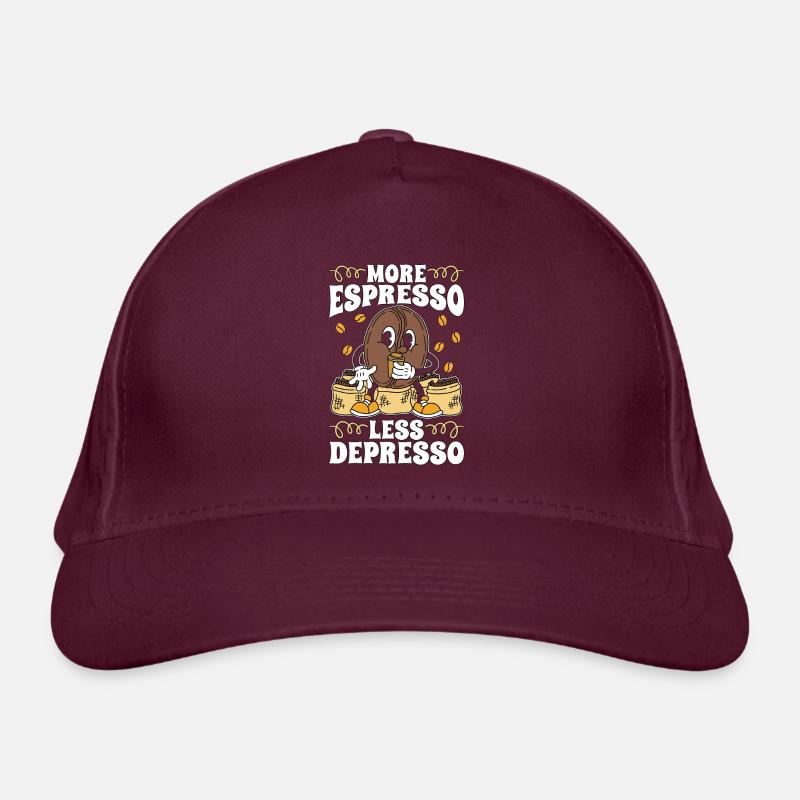 Espresso More Espresso Less Depresso Coffeeshop Organic Baseball Cap