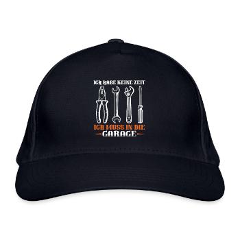 Ich habe keine zeit ich muss in die garage - Bio-Baseballkappe - Navy - Vorne