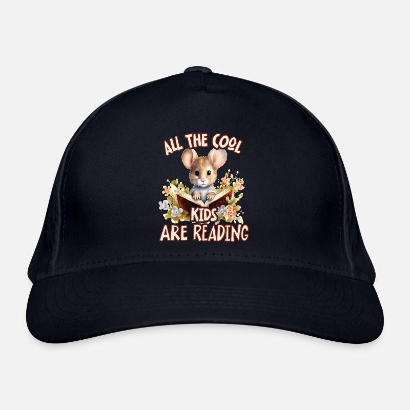 All Cool Kids Reading Mouse Organic Baseball Cap
