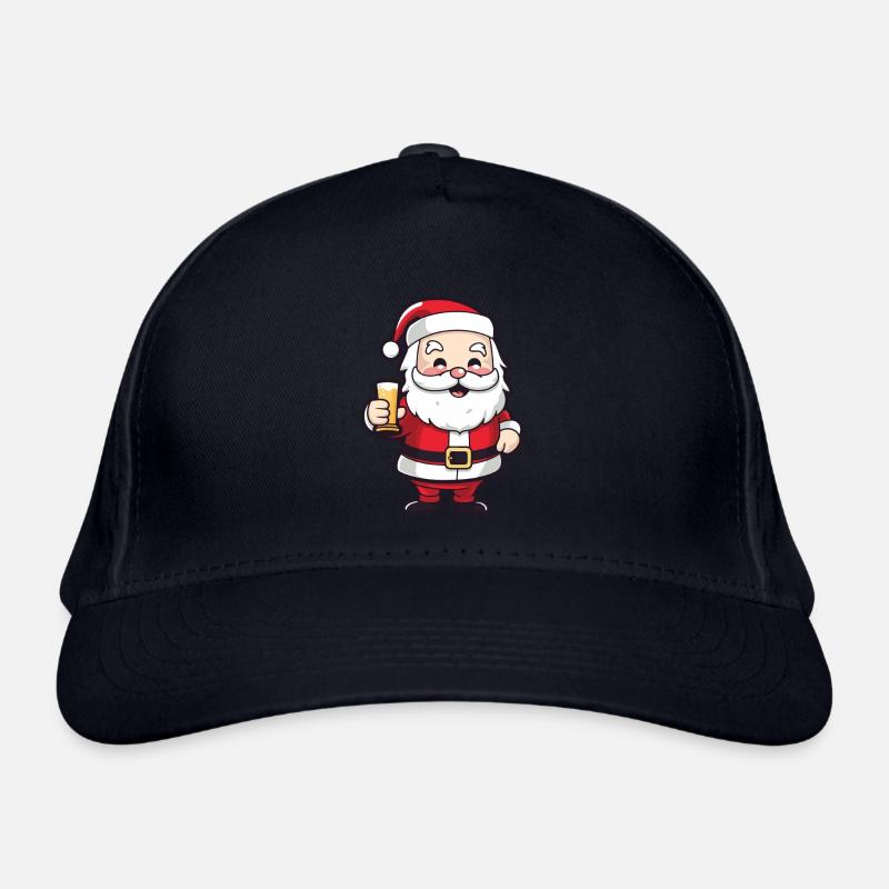 Santa Claus Drinking Comic Christmas Organic Baseball Cap