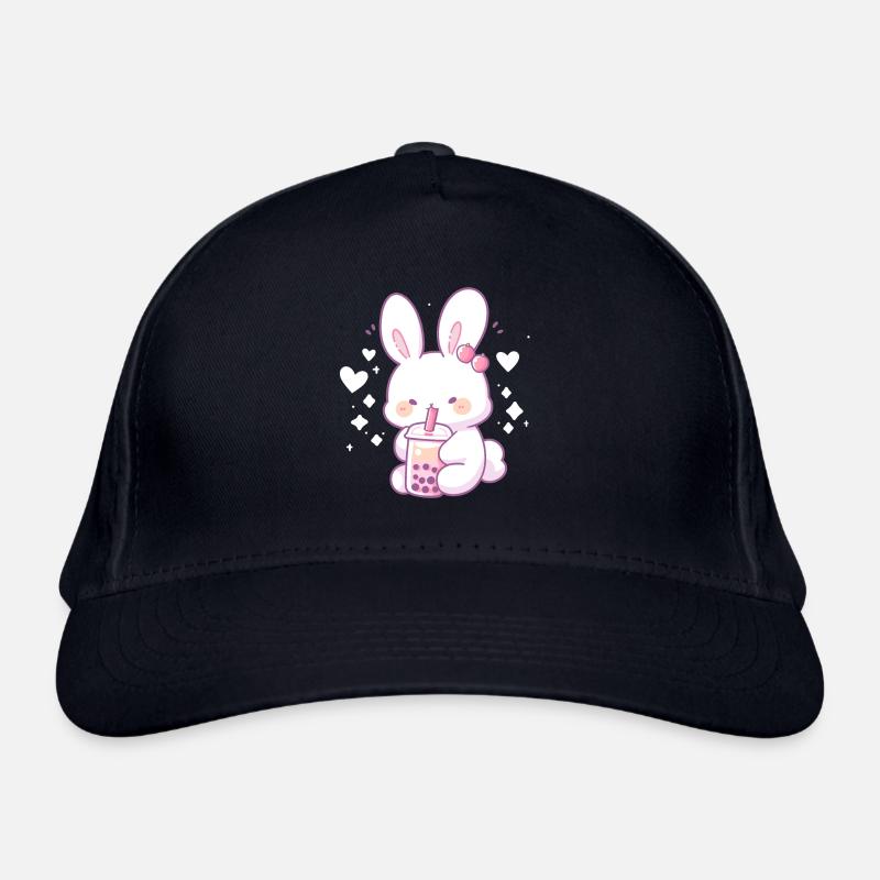 Kawaii Hase trinkt Boba Bubble Tea Chibi Bio-Baseballkappe