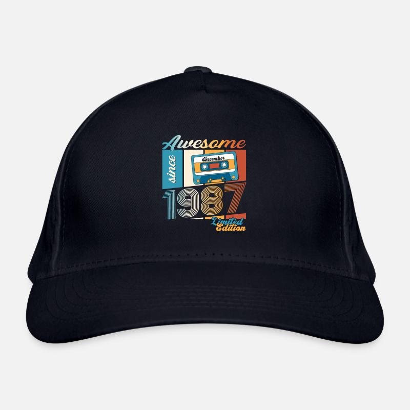 36e anniversaire Cassette décembre Vintage 1987 Casquette classique bio