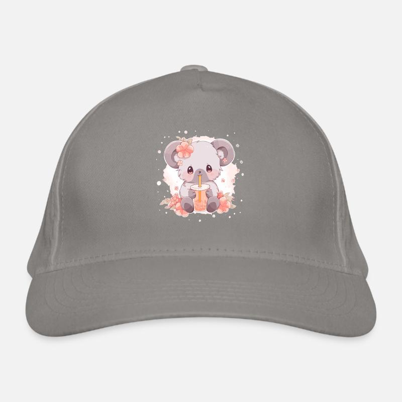 Kawaii Koala trinkt Boba Bubble Tea Chibi Bio-Baseballkappe
