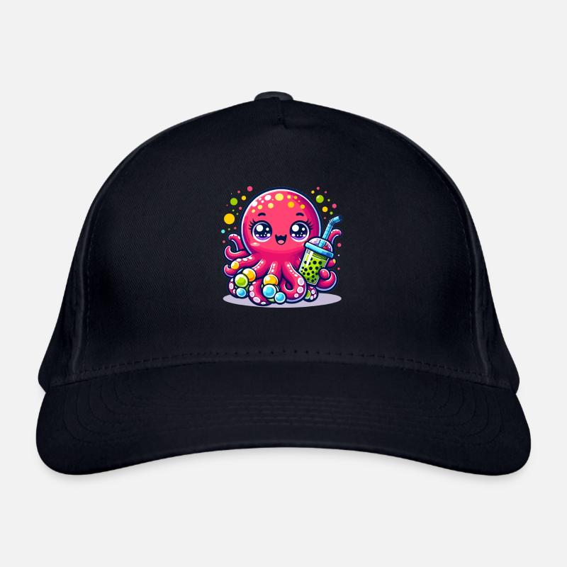 Kawaii Oktopus mit Bubble Tea Sea Ocean Boba Tee Bio-Baseballkappe