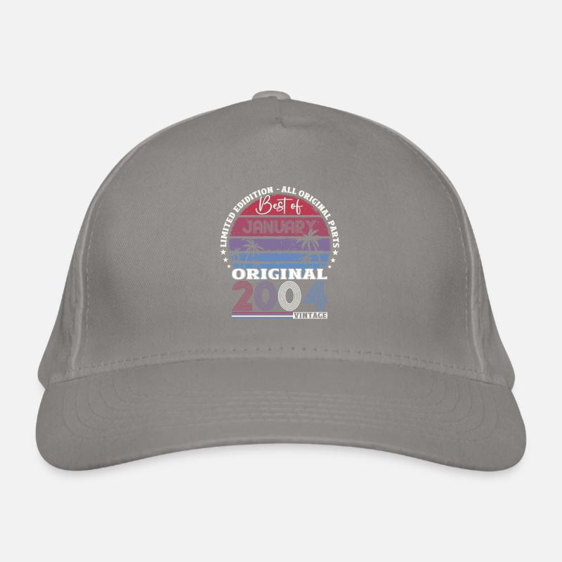20e anniversaire Janvier Millésime 2004 Millésime Casquette classique bio