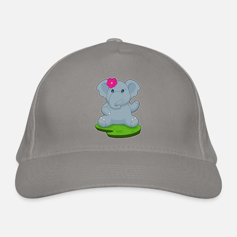 Elefant Blume Bio-Baseballkappe