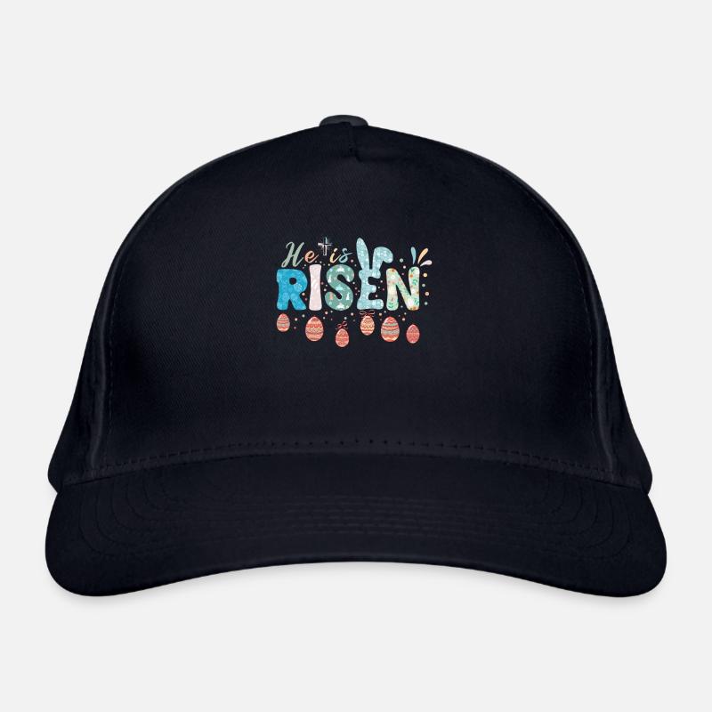 He Is Risen Easter Celebration Theme Organic Baseball Cap