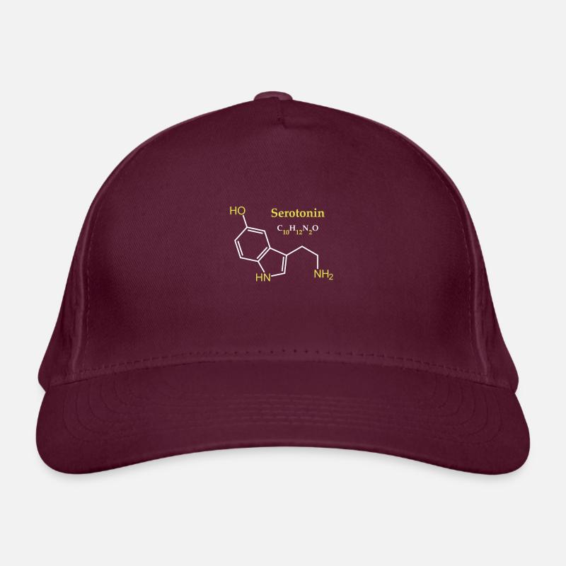 Serotonin molecule Organic Baseball Cap