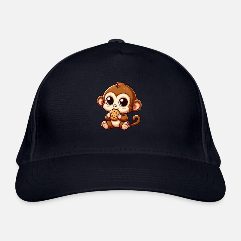 Un singe chimpanzé grignote des biscuits Casquette classique bio