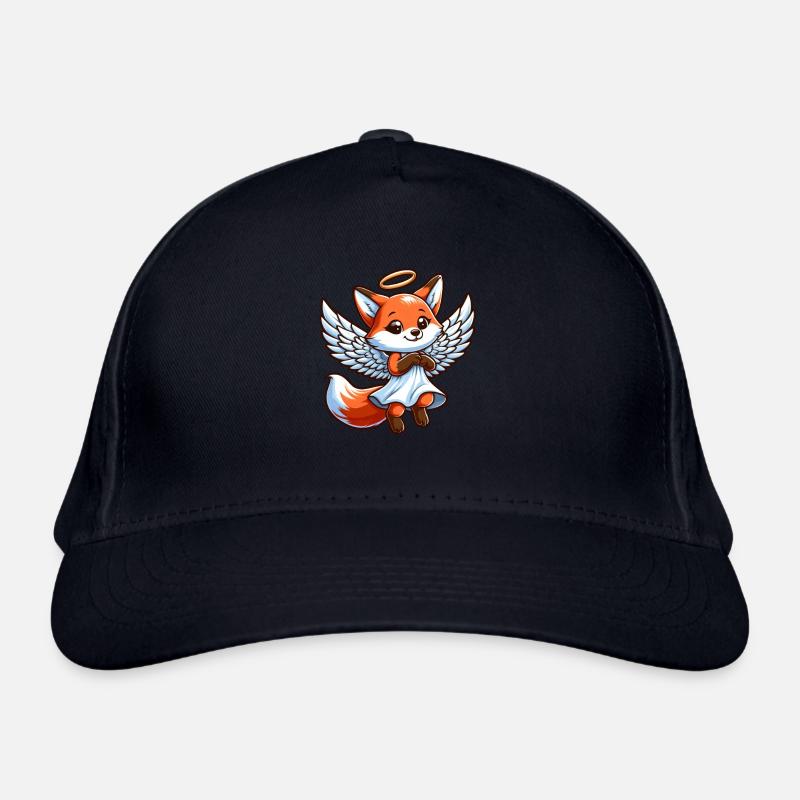 Süßer Fuchs Engel Comic Flügel Bio-Baseballkappe