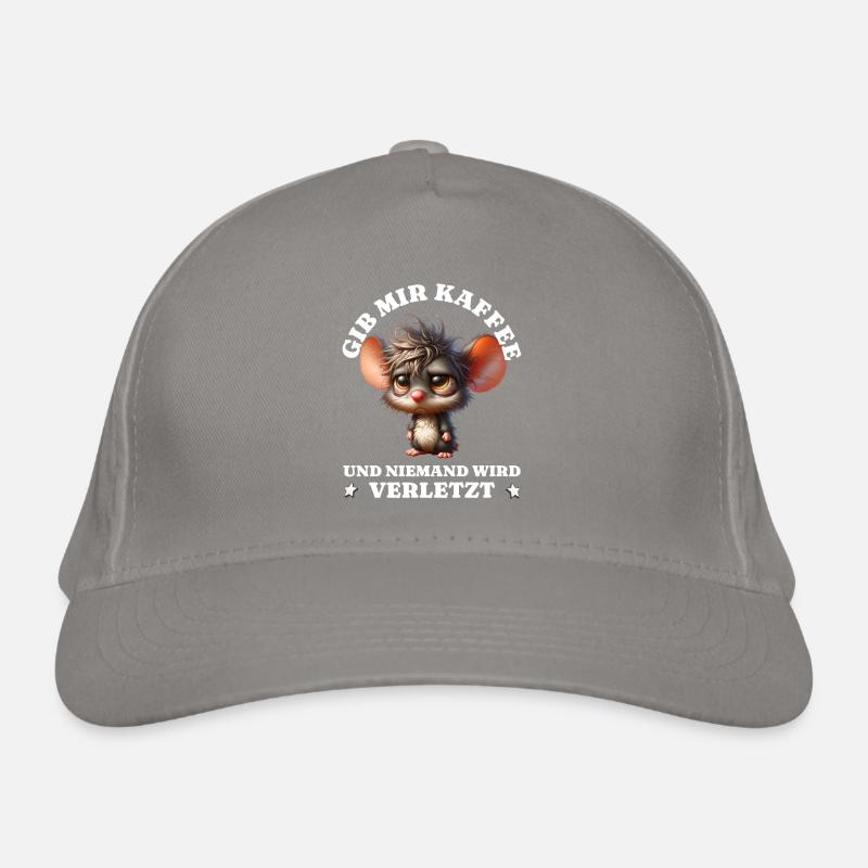 Morning grouch Give me coffee funny mouse Organic Baseball Cap