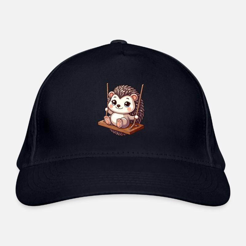Mignon hérisson balançoires terrain de jeu jeu de dessin animé Casquette classique bio