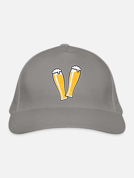 2 Toasting Wheat Beer Glasses (Weiss Beer / 3C) - Organic Baseball Cap - light grey - Front