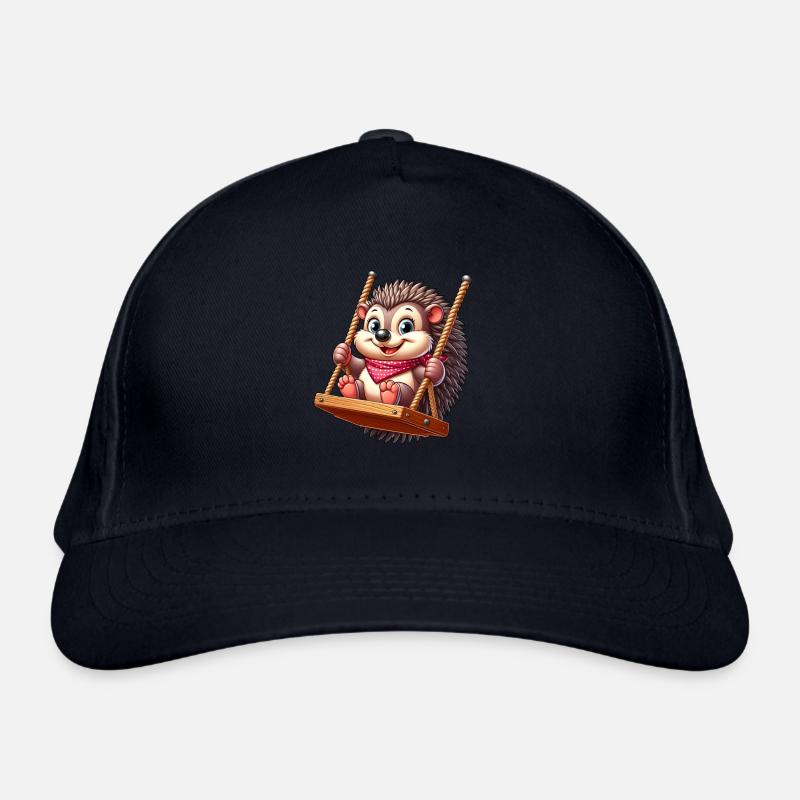 Mignon hérisson balançant terrain de jeu dessin animé Casquette classique bio