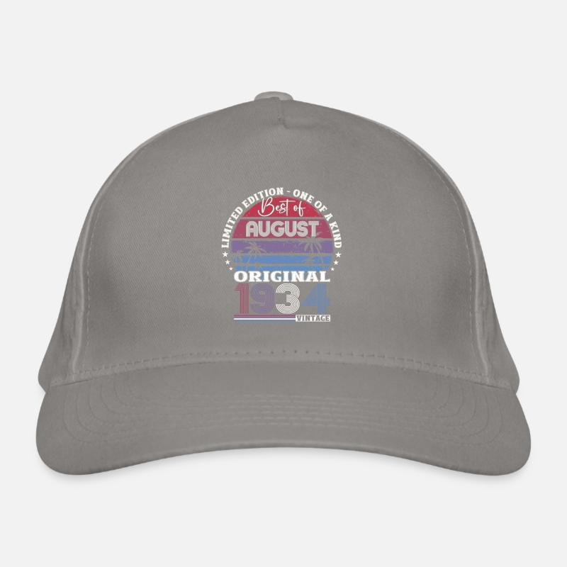 90th Birthday Original August 1934 Born 1934 Organic Baseball Cap