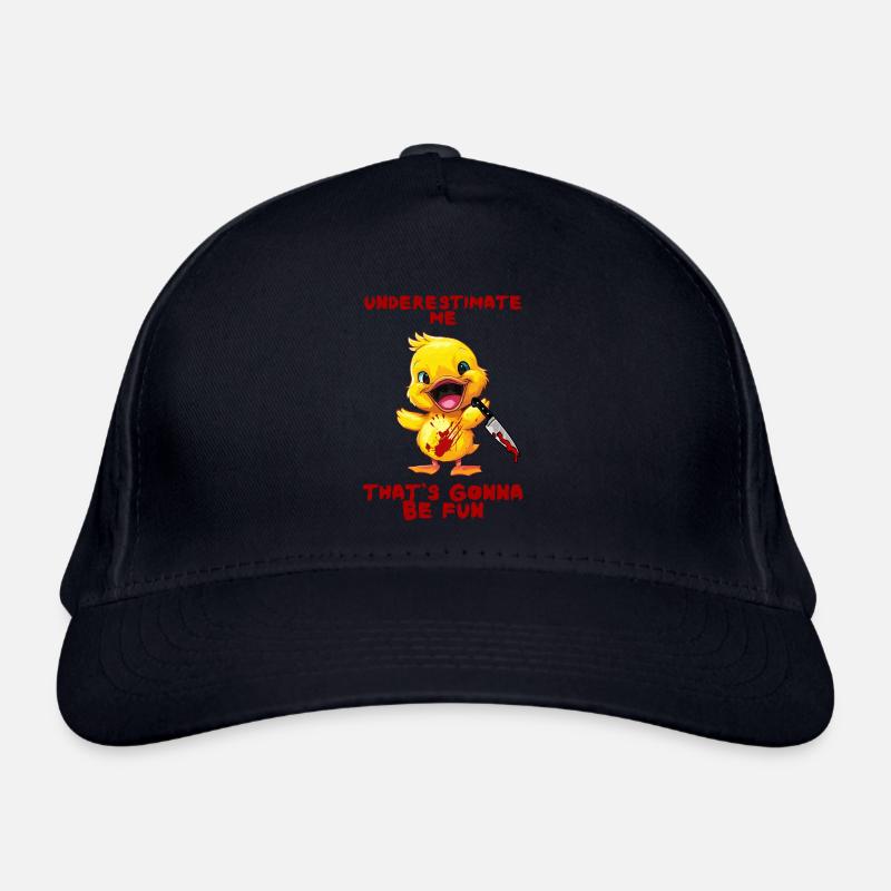 Canard avec couteau Sous-estimer Moi Drôle Effrayant Casquette classique bio