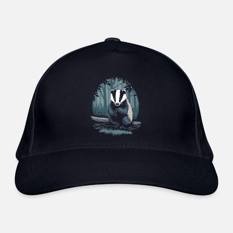 Blaireau mignon dans la forêt de Cottagecore Casquette classique bio