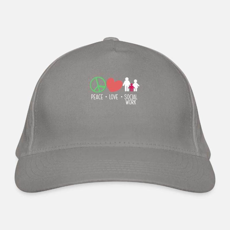 Peace Love Social Work Organic Baseball Cap