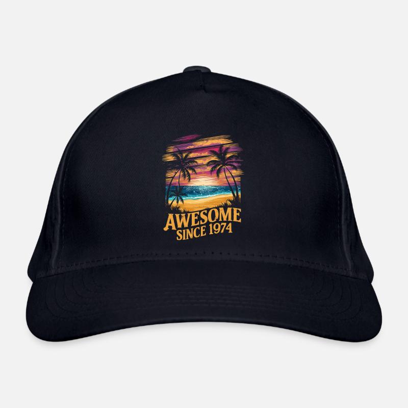 Awesome Since 1974 Beach Sunset Organic Baseball Cap